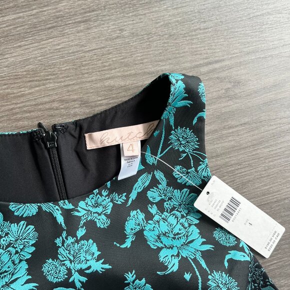NWT HUTCH Teal & Black Jacquard Cut Out Mini Sleeveless Dress - Picture 11 of 13